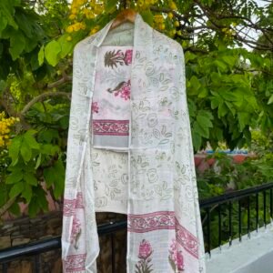 Hand-block print unstitched suit