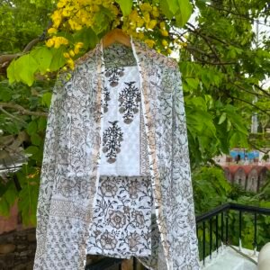 Hand-block print unstitched suit