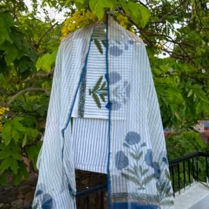 Hand-block print unstitched suit