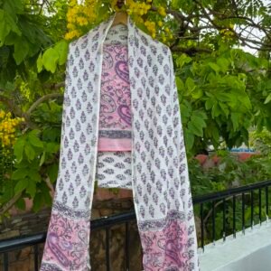 Hand-block print unstitched suit